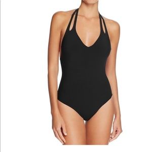 Heidi Klum black one piece swimsuit